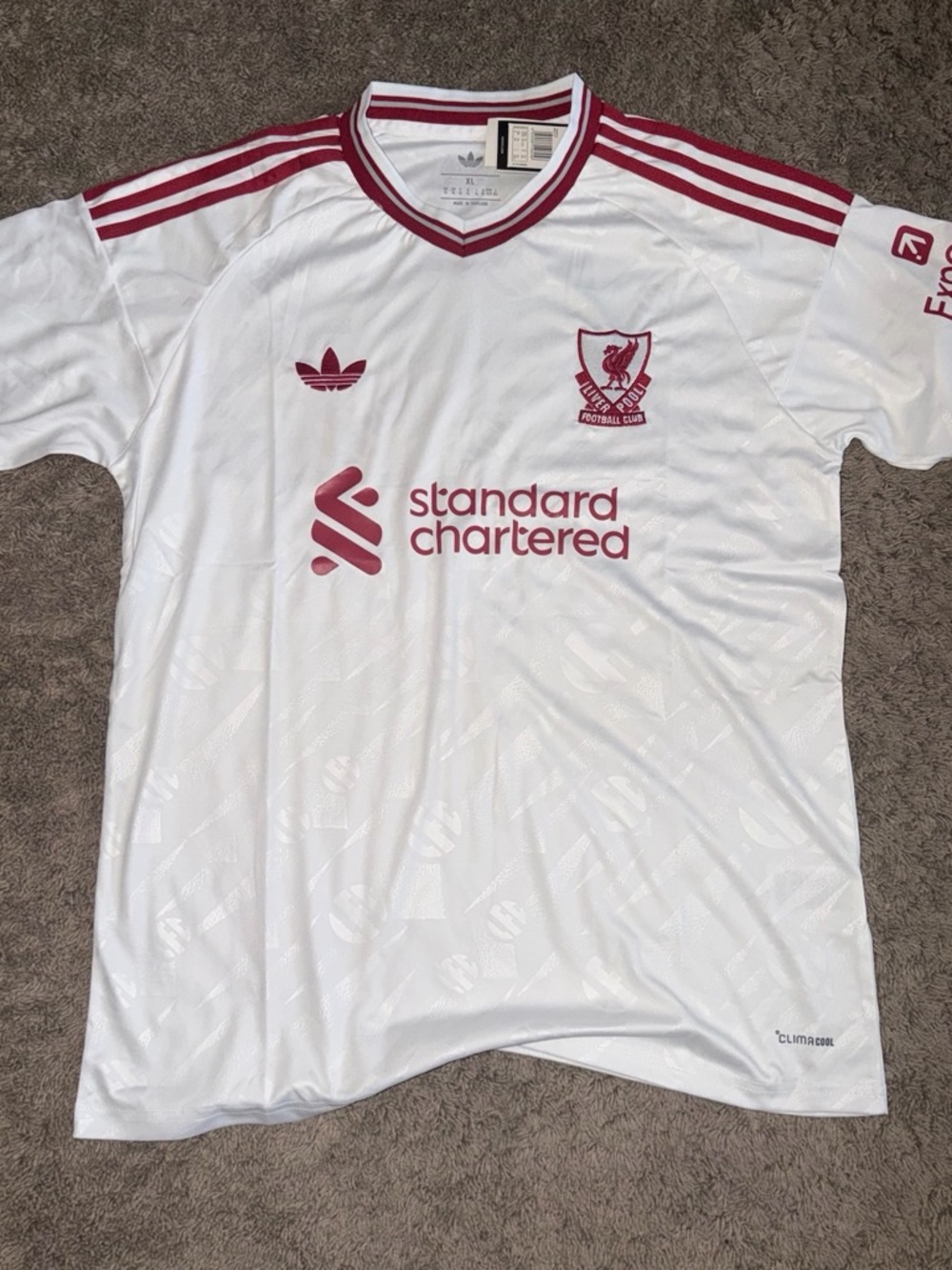 Liverpool White and Maroon Football Jersey